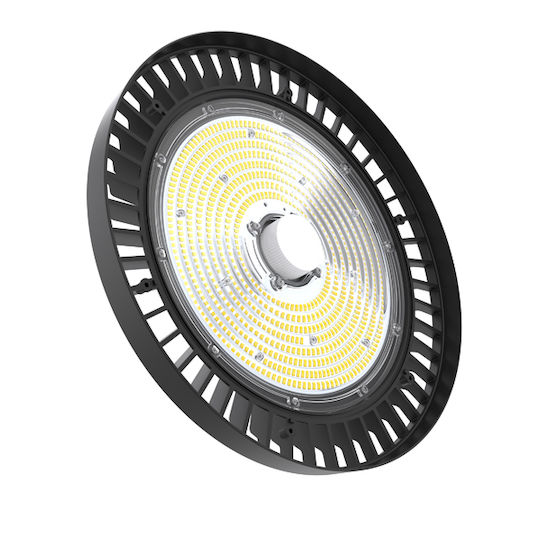 Eurolamp Φωτιστικό Καμπάνα 100W Ψυχρό Λευκό 17000lm με Ενσωματωμένο LED Μαύρο Ø25.3xΥ14.9cm