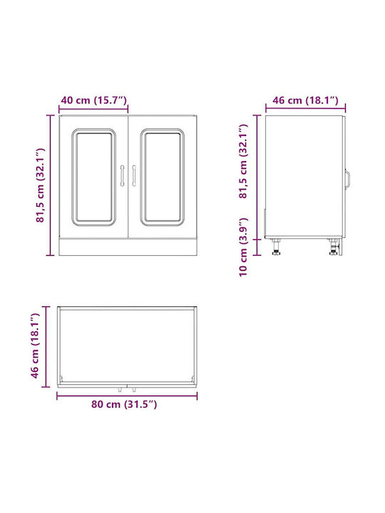 Kalmar Sink Cabinet White 80x46x81.5pcs