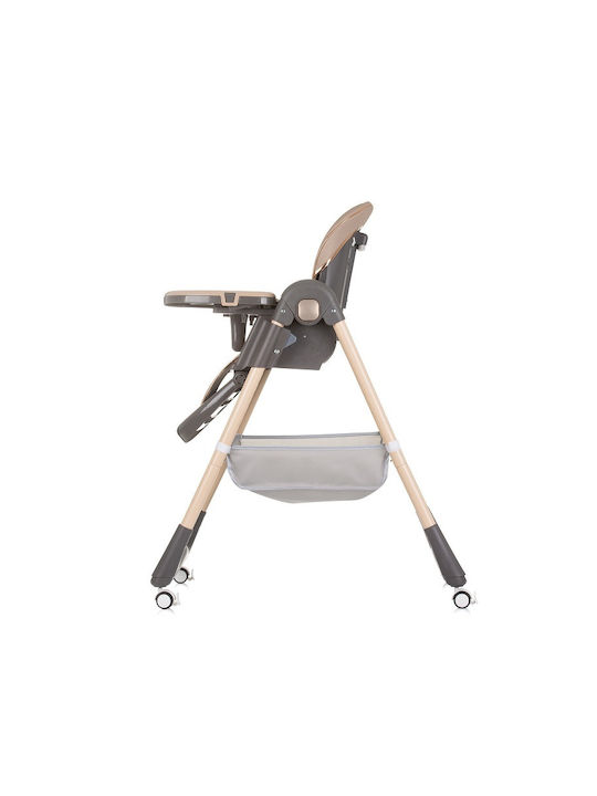 Chipolino First Spoon Pliabil Scaun de Masă pentru Copii cu Cadru Metalic Macadamia