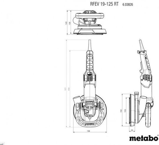 Metabo Τριβείο Μπετού 1900W RFEV 19-125 RT