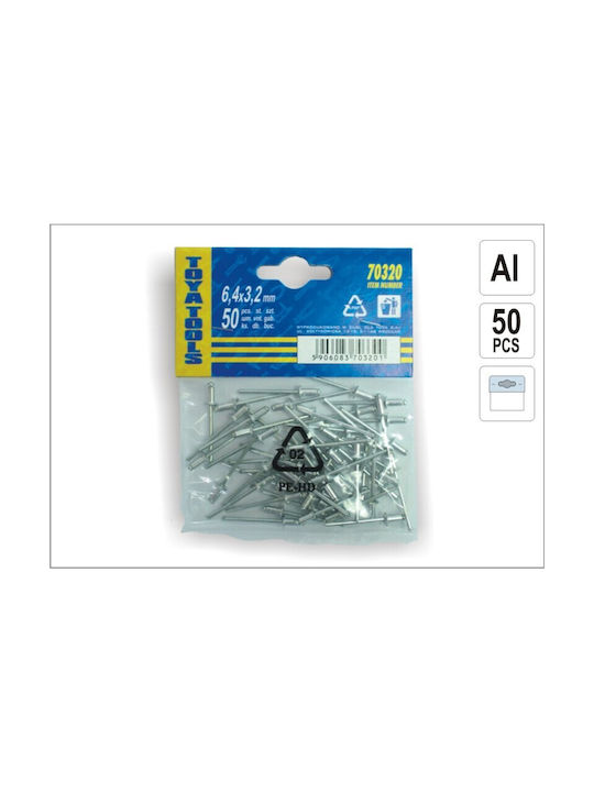 Vorel Πριτσίνια Αλουμινίου M6.4x3.2mm 50τμχ
