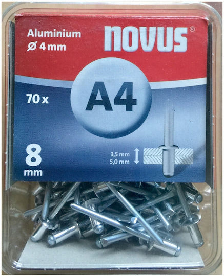 Novus Πριτσίνια Αλουμινίου M4x8mm 70τμχ