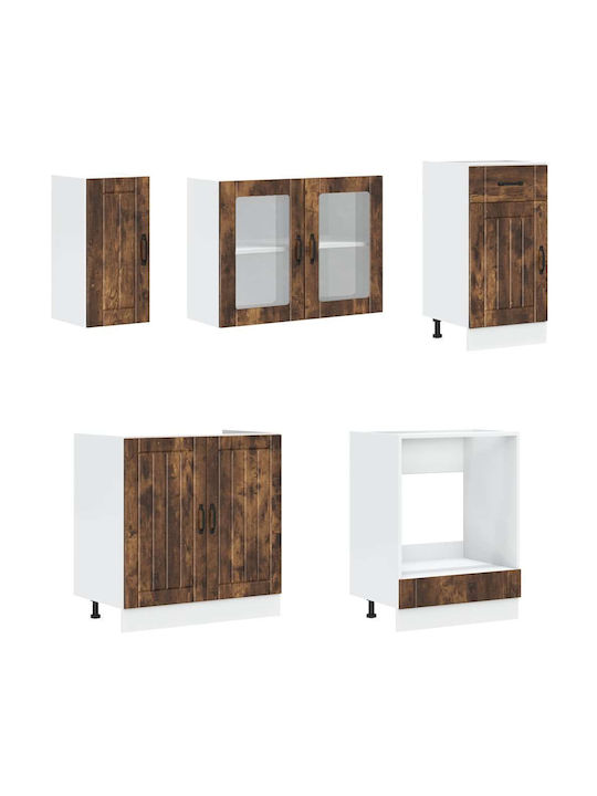 Kalmar Set Dulapuri de Bucătărie Suspendate & de Podea Cafea 60x57x207buc