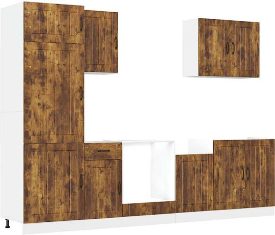 Kalmar Set Hängeschränke & Bodenschränke Küche Coffee 60x57x207cm
