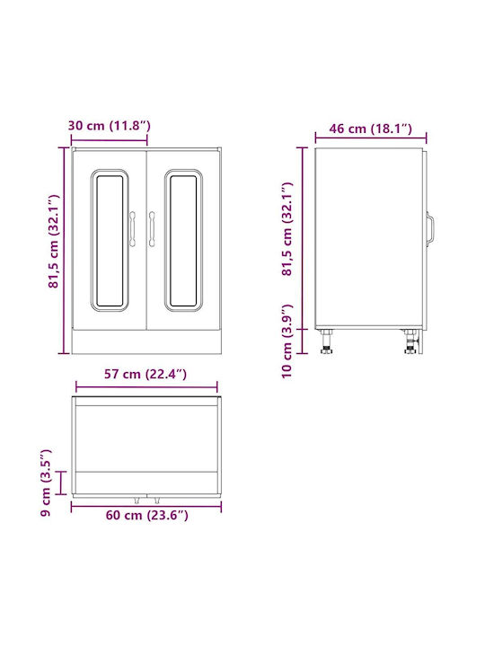 Kalmar Шкаф за Мивка Бял 60x46x81.5бр