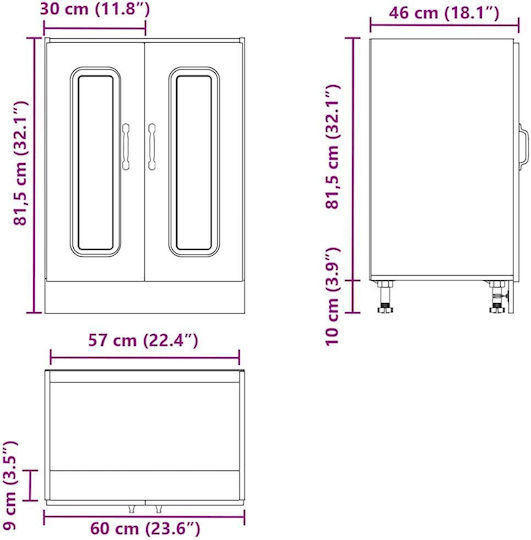 Kalmar Spülbeckenschrank White 60x46x81.5Stück