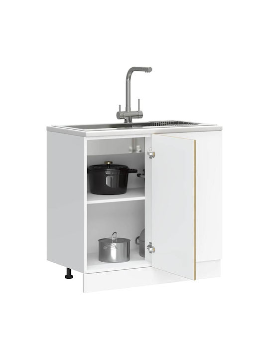 Lucca Ντουλάπι Νεροχύτη Καφέ 80x46x81.5εκ.