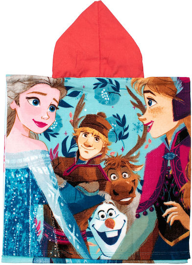 Disney Frozen Kids Beach Poncho Frozen Light Blue 100 x 50cm