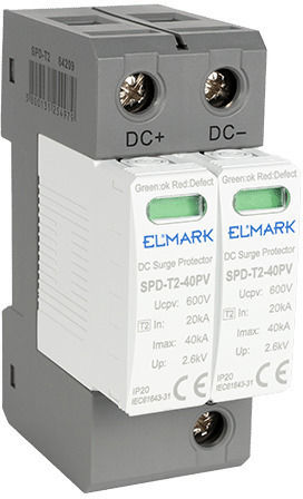 Elmark Spd 2-Poles Inspired T2 Panel Lightning Protection 40kA
