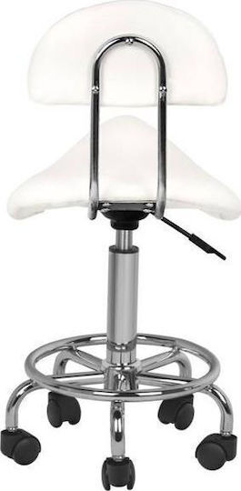 Natural Care Professional 6001 Wheeled Stool with Backrest White