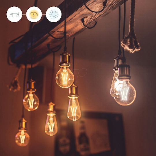 WiZ Smart Λάμπα LED 12W για Ντουί E27 και Σχήμα ST64 Ρυθμιζόμενο Λευκό Dimmable