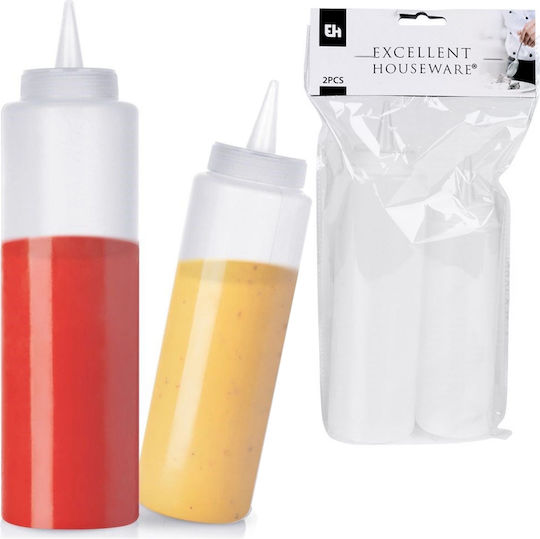Excellent Houseware Kitchen Squeeze Transparent Bottle 250ml 2pcs