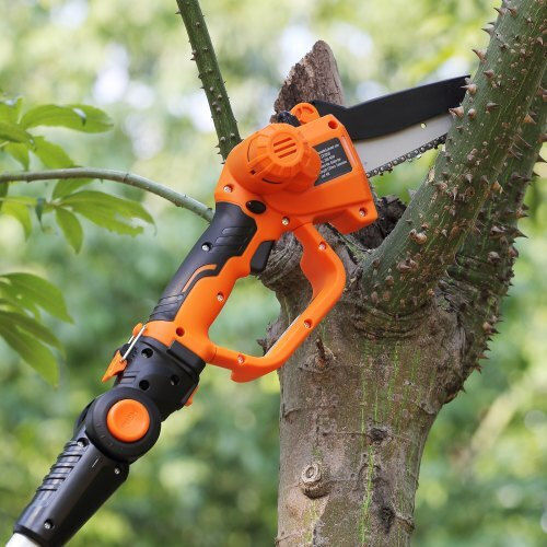 Kabellose elektrische Säge ausziehbar Vevor Länge 1,08-2,43 m Li-Ionen-Akku 2 Ah 20 V 80 W Schnittstärke 127 mm
