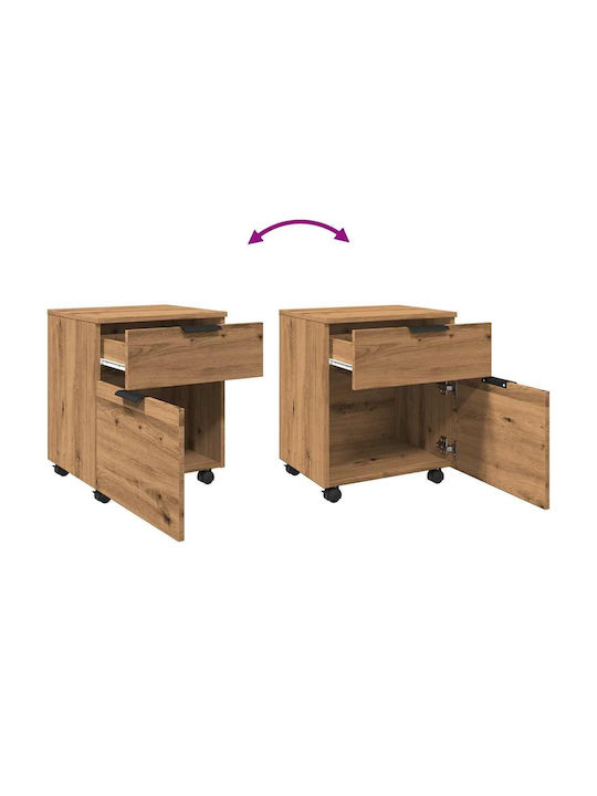 Vidaxl Mobiler Aktenschrank mit Rollen Artisan Eiche
