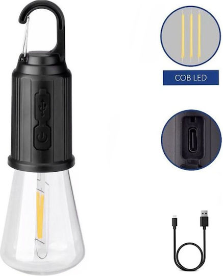 8802 Λάμπα Led Επαναφορτιζόμενη για Camping με Φακό