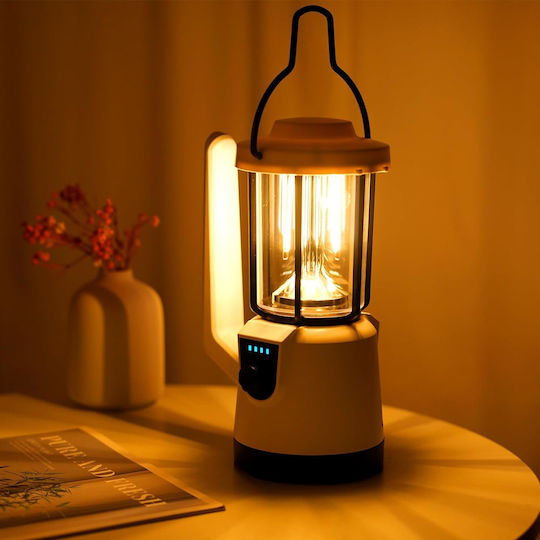Lanternă LED Reîncărcabilă pentru Camping Waterproof cu Lanternă 380 Lumen 5W Albă