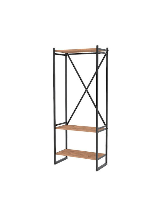 Zula Entry Furniture with Hanger & Shoe Rack Black / Pine Oak 66x30x160cm