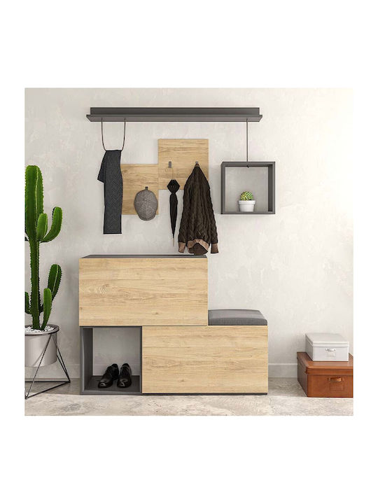 Holdon Eingangsmöbel mit Garderobe / Schuhschrank & Bank 120x36.5x87.5cm