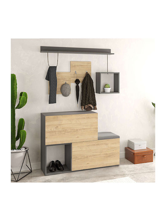 Holdon Eingangsmöbel mit Garderobe / Schuhschrank & Bank 120x36.5x87.5cm