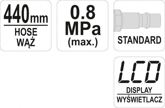 Yato YT-23702 Digital Air Pressure Gauge with Tyre Inflator Pistol 0.8bar YT-23702