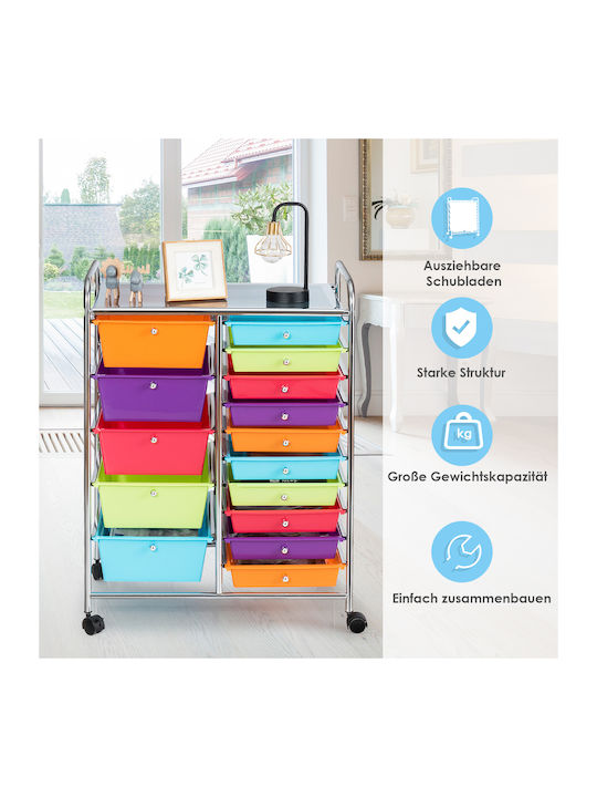 Drawers Storage Made of Metal & Plastic L63xW37xH87cm
