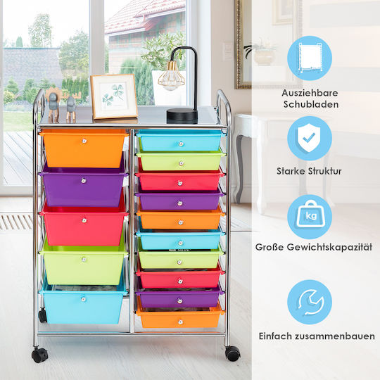 Costway Kleine Aufbewahrungsmöbel Schubladen M63xB37xH87cm