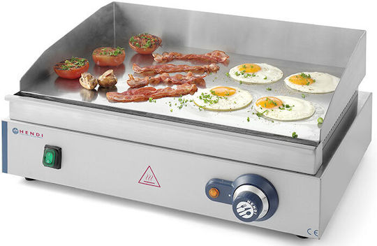 Hendi Elektrisches Kommerzielle Flachgrill Chromplatte 55x42x24cm 2.4kW mit Wohnungs Chromplatte Blue Line