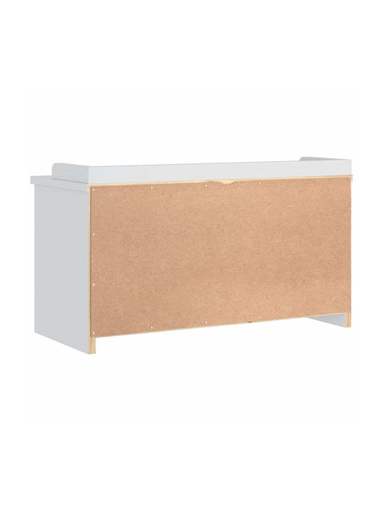 Sandens Mobilier de Intrare cu Dulap pentru Pantofi & Bancă Alb 87x40x50cm