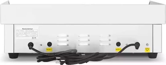 Dynamic Ηλεκτρικό Πλατώ Ψησίματος Χρωμίου 4.4kW με Λεία & Ραβδωτή Πλάκα