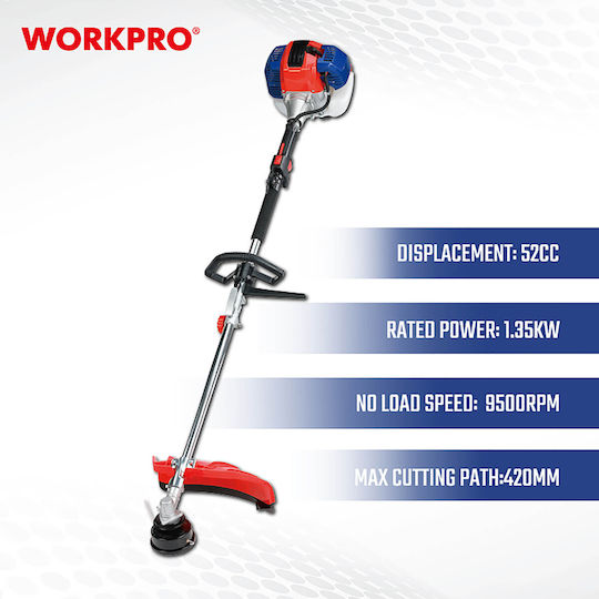 WorkPro WP424008 Gasoline Garden Multi Tool 4 in 1 Pole Saw Lawnmower Hedge Trimmer Attachment Extension