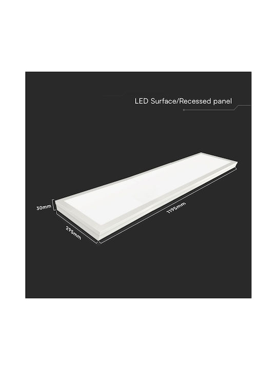 V-TAC Paralelogram Panou LED Putere 40W cu Alb Rece Lumini 120x30cm.