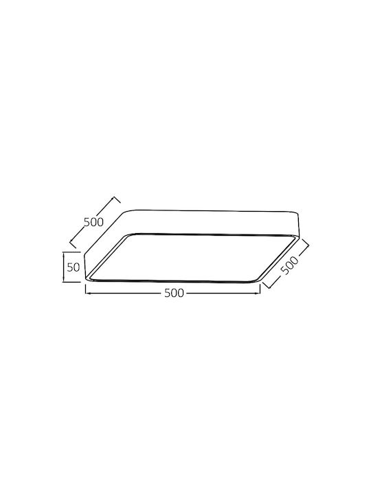 Braytron Τετράγωνο Εξωτερικό LED Panel 45W με Ρυθμιζόμενο Λευκό Φως 50x50εκ.