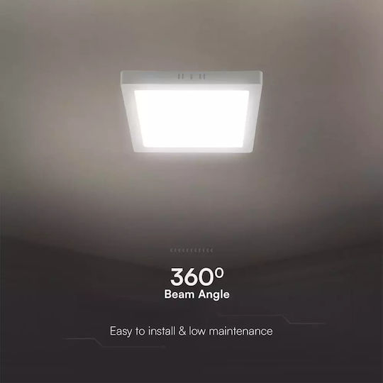 V-TAC Τετράγωνο LED Panel 6W με Θερμό Λευκό Φως 3000K