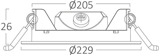 Braytron Στρογγυλό Χωνευτό LED Panel 18W με Θερμό Λευκό Φως 3000K 20.5εκ.