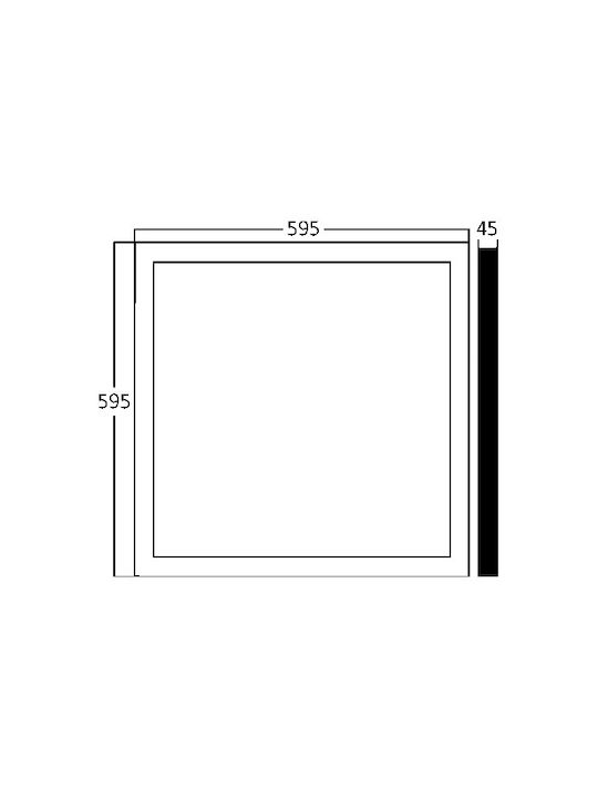 Braytron Square Outdoor LED Panel 50W with Cool White Light 6400K 60x60cm