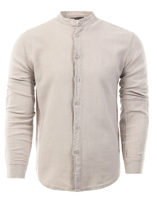 Langärmlig Leinen Hemd Beige