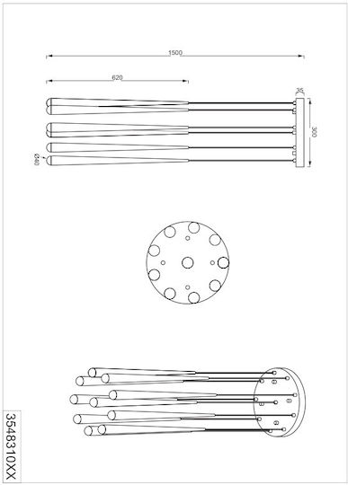 Trio Lighting Κρεμαστό Φωτιστικό Χρυσό Trio Lighting Κρεμαστό Φωτιστικό Χρυσό