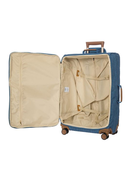 Bric's Milano X-travel Μεγάλη Βαλίτσα Ταξιδίου Υφασμάτινη Jeans με 4 Ρόδες Ύψους 71εκ.