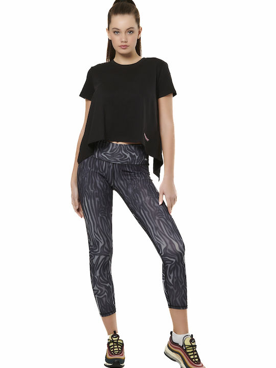 Damen Sportlich Oversized T-Shirt Schwarz