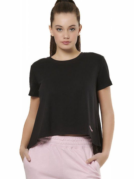 Damen Sportlich Oversized T-Shirt Schwarz