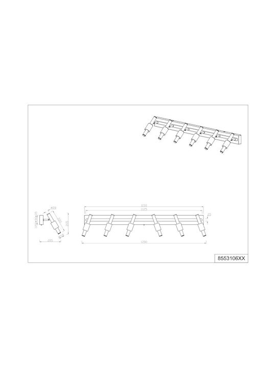 Trio Lighting Spot with 6 Lights in Silver Color