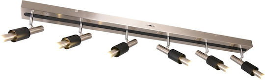 Trio Lighting Σποτ με 6 Φώτα σε Ασημί Χρώμα