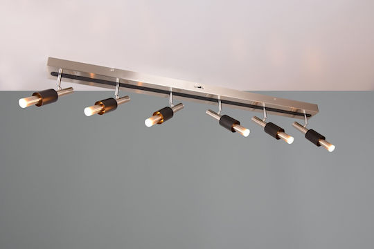 Trio Lighting Σποτ με 6 Φώτα σε Ασημί Χρώμα