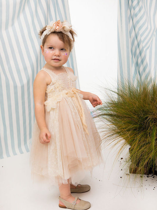 Bambolino Thalia Rochie Roz De Botez Din Tulle