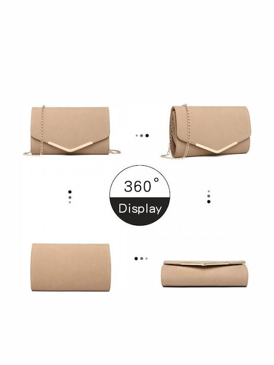 Leder Damenumschlag Beige