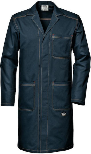 Sir Safety Unisex Ιατρική Ρόμπα Navy Μπλε Βαμβακερή