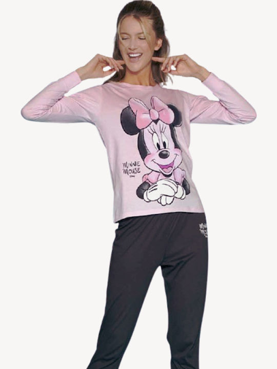 Minnie Mouse Kinder Schlafanzug Winterlich Gray