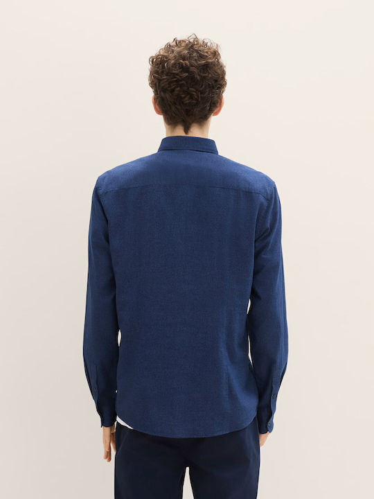 Long-sleeved Cotton Shirt Blue