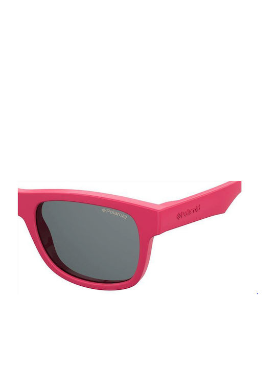 Polaroid Unbreakable Square Kids Sunglasses with Polarized Lens Red