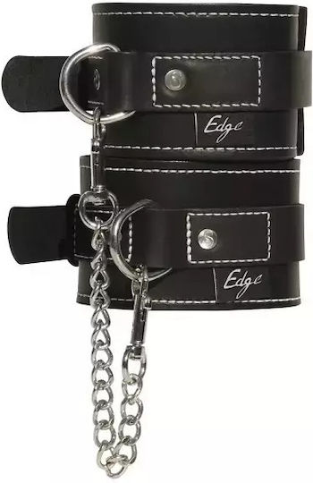 Sportsheets Leather Wrist Restraints Χειροπέδες σε Μαύρο Χρώμα